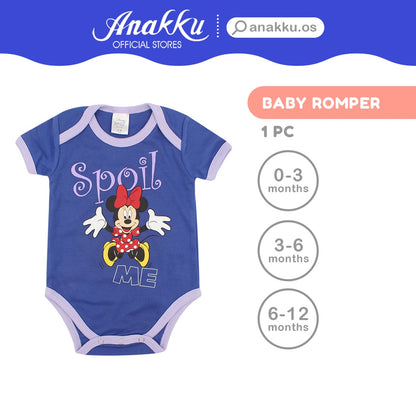 Anakku Disney Baby Girl Newborn Romper Snap-on Button Rompers Baju Bayi Perempuan [0-12 Months] EDS373-2