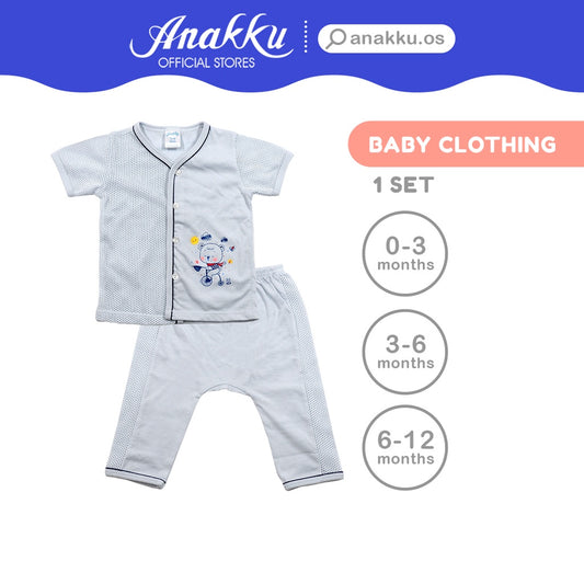 Anakku Baby Boy Newborn Suit Set-Mix Eyelet | Baju Bayi Lelaki [0-12 Months] EAK465-2