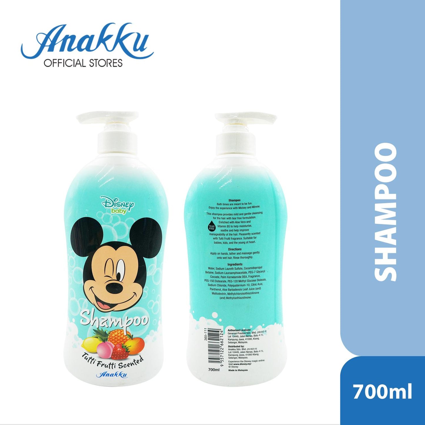 Anakku Disney Baby Shampoo Tutti Frutti Scented | Syampu Bayi (700ml) 365-111