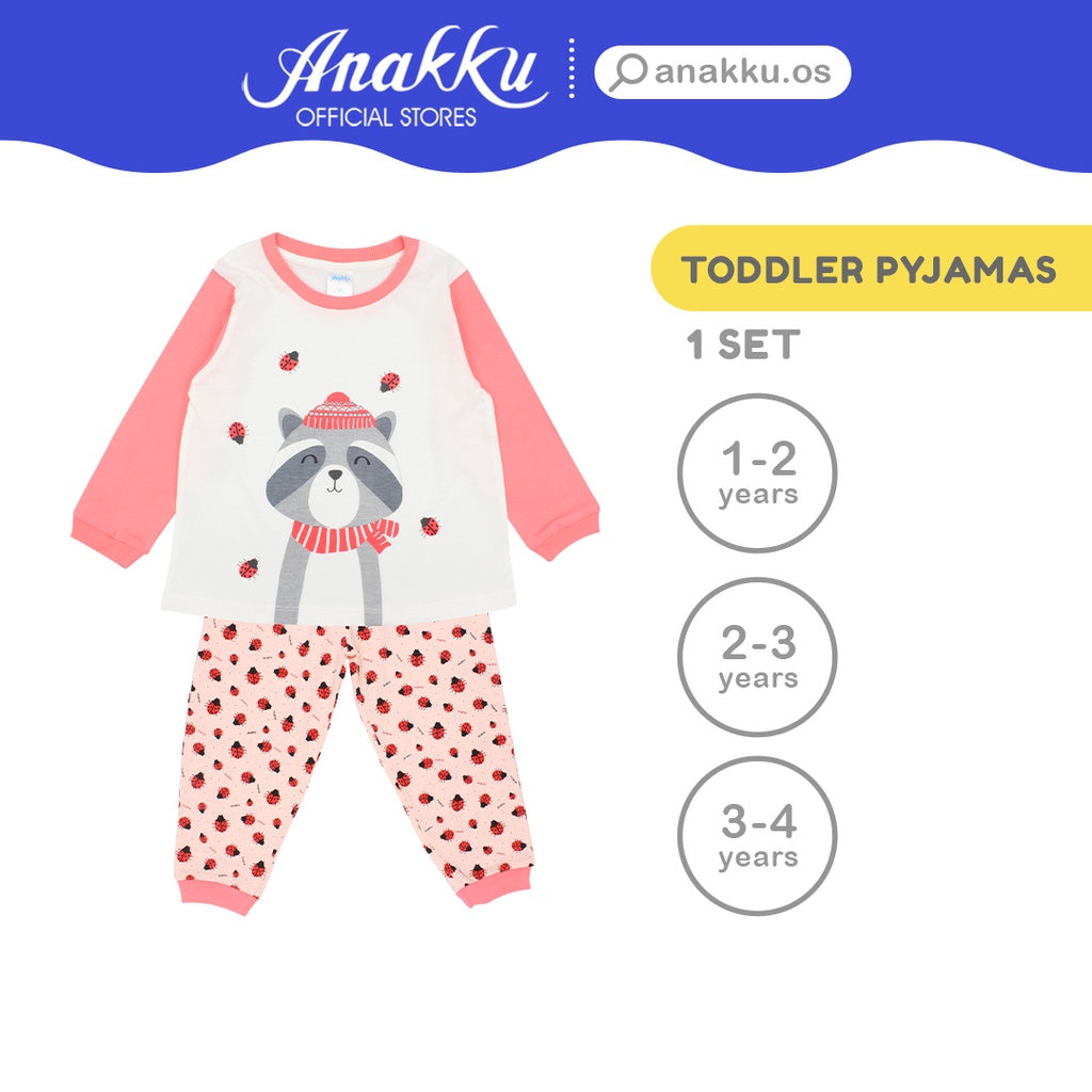 Anakku Girl Children Pyjamas Set Toddler Clothing Set | Baju Kanak Perempuan [Long-Slv+Pants][1-4Years] EAK595-4