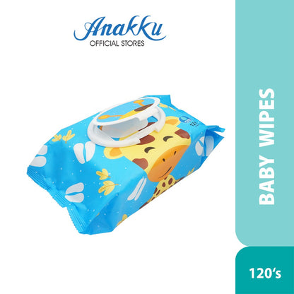 Anakku Baby Wipes Wet Tissue With Cap - Gitaffe / Tisu Basah Bayi (120's) WT1204