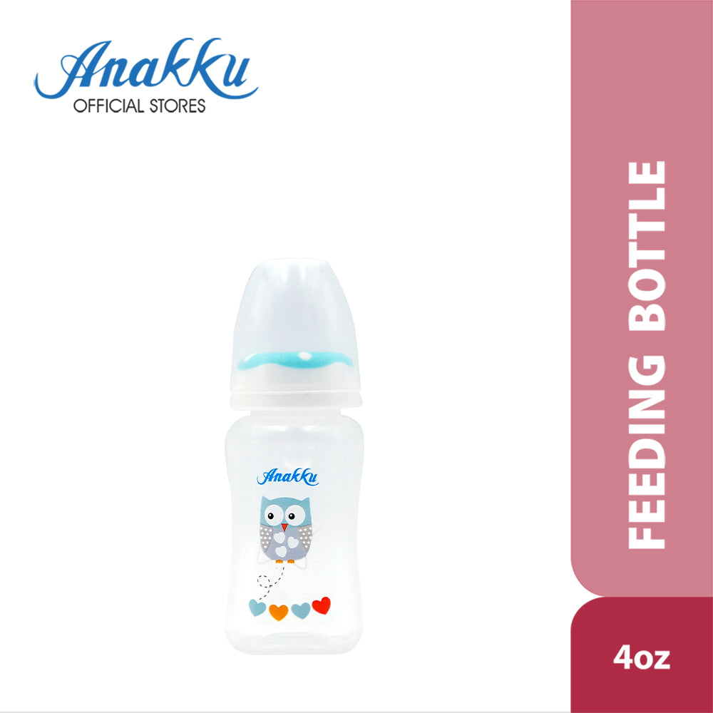 ANAKKU 4OZ Feeding Bottle Botol Susu with ANTI COLLAPSE TEAT (125ml) (Random Pick Color) 163-601