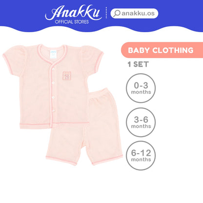 Anakku Baby Girl Newborn Newborn Eyelet Suit Set | Set Baju Bayi Perempuan [0-12 Months] EAK603-2
