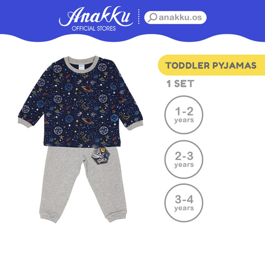 Anakku Boy Children Pyjamas Set Toddler Clothing Set | Baju Kanak-Kanak Lelaki [Long-Slv+Pants] [1-4Years] EAK593-4