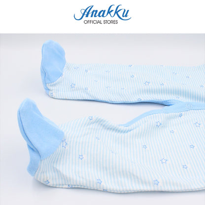 Anakku Newborn Baby Boy Jumpsuit Snap-on Button Long Sleeves Baju Bayi Lelaki [0-12 Months] EAK416-2