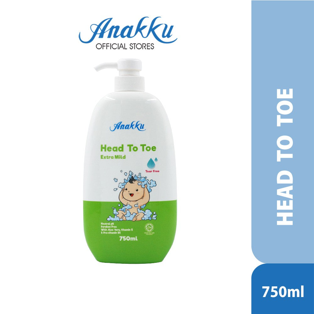 Anakku Baby Bath Extra Mild HEAD TO TOE (750ml) | Sabun Mandian Bayi HEAD TO TOE HTT750