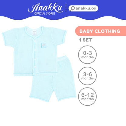 Anakku Baby Boy Newborn Newborn Eyelet Suit Set | Set Baju Bayi Lelaki [0-12 Months] EAK600-2