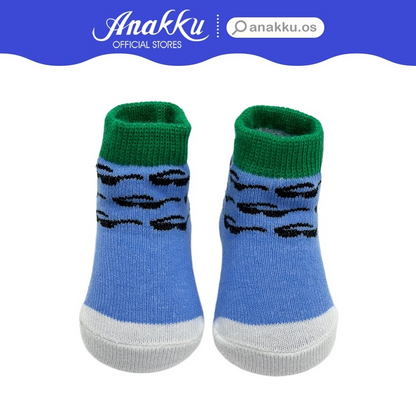 Anakku Newborn Baby Boy Fashion Socks Prints Footwear Sarung Kaki Bayi EAK396-1