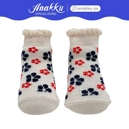 Anakku Newborn Baby Girl Fashion Socks Prints Footwear | Sarung Kaki Bayi EAK397-1