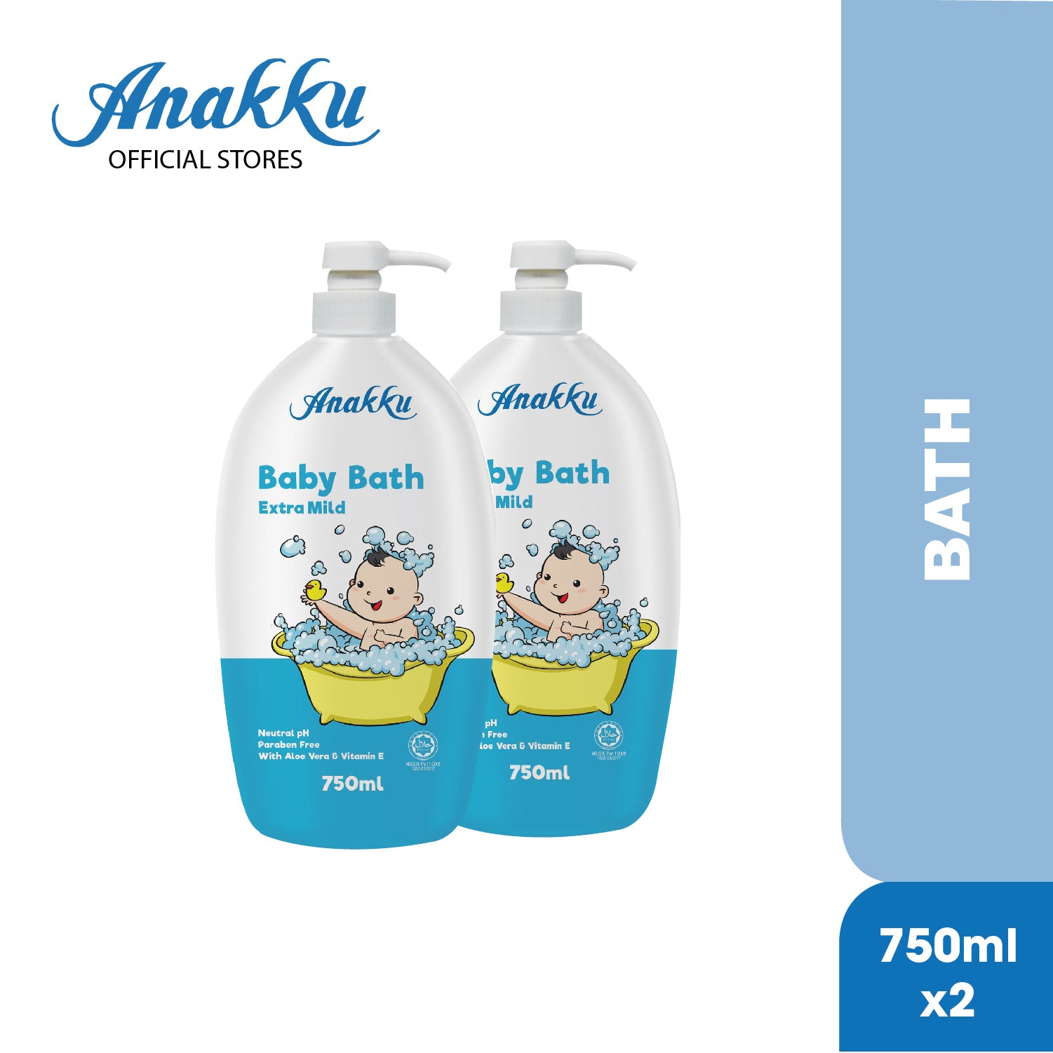 Anakku Baby Bath [Twin Pack] | Sabun Mandian Bayi [Pek Berkembar] (750 ...