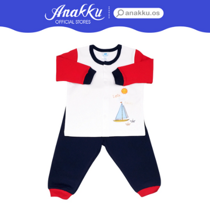 Anakku [3-18M] Newborn Baby Boy Pyjamas Set Clothing Set | Baju Bayi Lelaki EAK652-2