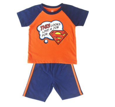 Anakku DC Superhero Superman Baby Boy Newborn Suit Set Clothes Baju Bayi Lelaki EDC890-2