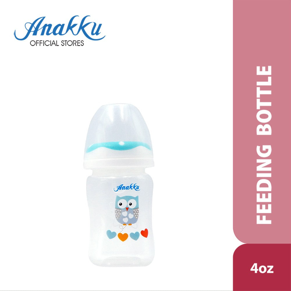 Anakku 4oz Wide Neck Bottle Botol Susu with Anticollapse Teat (125ml) (Random Pick Colour) 163-603