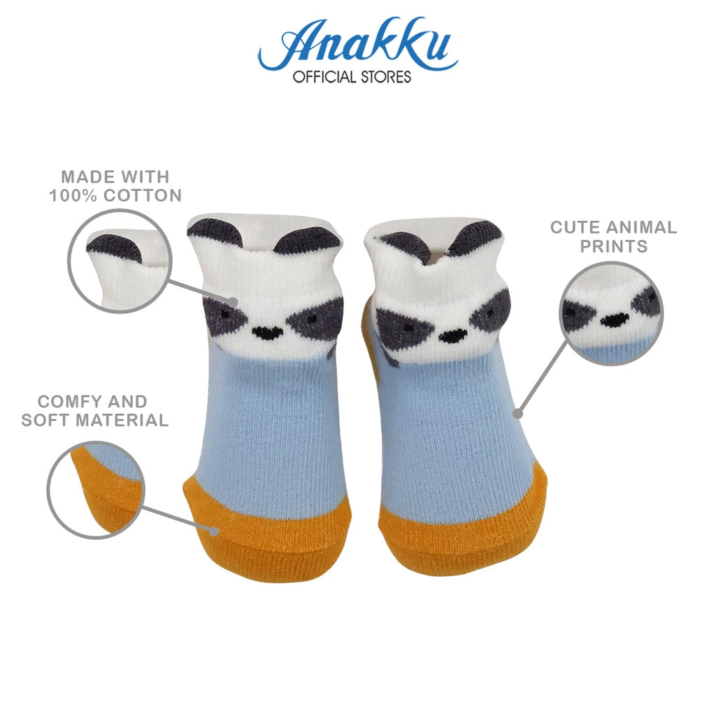 Anakku Newborn Baby Boys Fashion Basic Socks Prints Footwear | Sarung Kaki Bayi EAK695-1