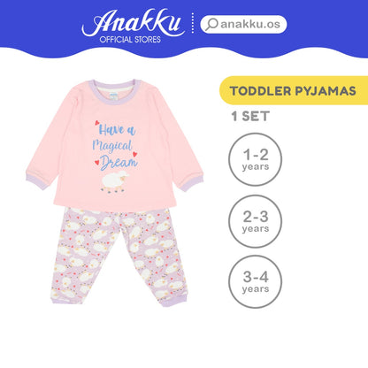 Anakku Girl Children Pyjamas Set Toddler Clothing Set | Baju Kanak Perempuan [Long-Slv+Pants][1-4Years] EAK597-4
