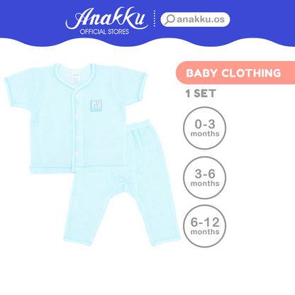 Anakku Baby Boy Newborn Newborn Eyelet Suit Set | Set Baju Bayi Lelaki [0-12 Months] EAK602-2
