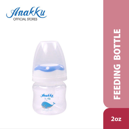 Anakku 2oz Feeding Bottle Botol Susu with Anticollapse Teat (60ml) (Random Pick Color) 163-600