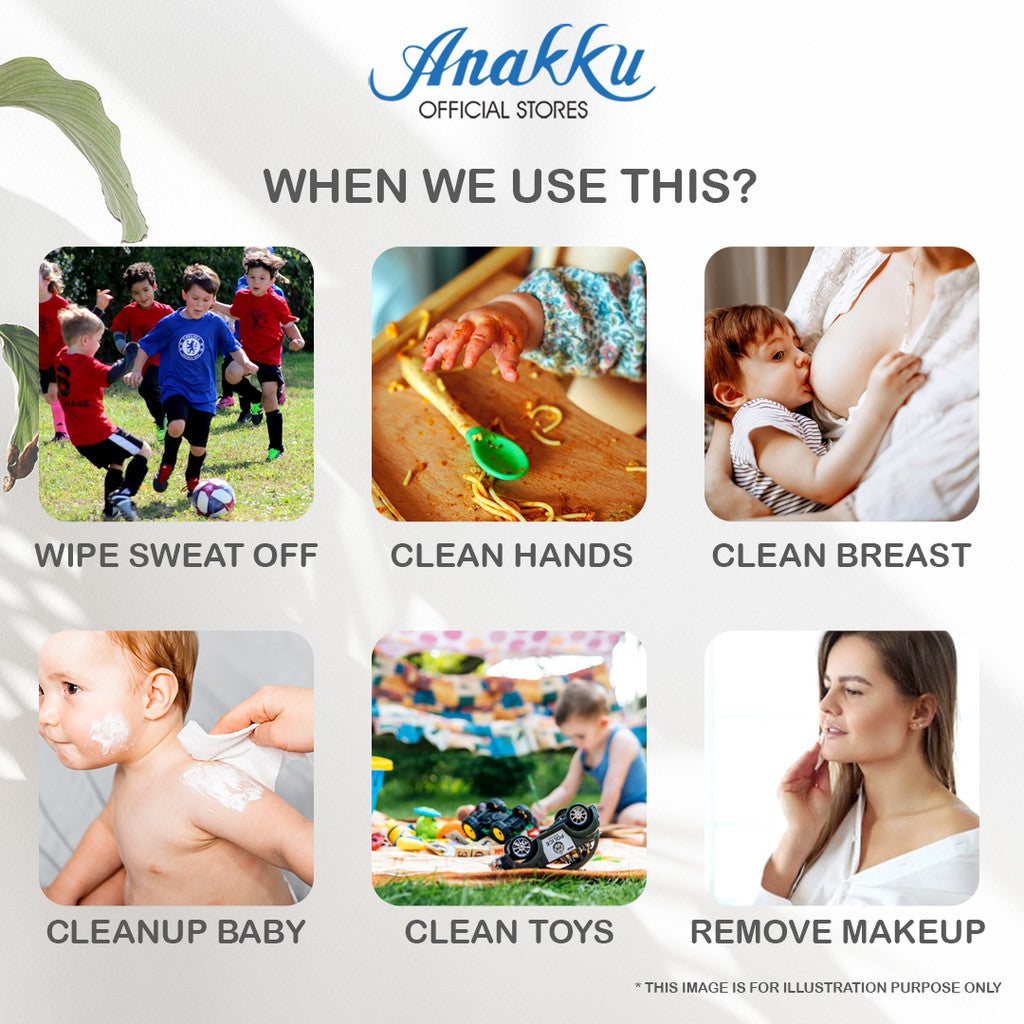 [Online Exclusive - BUNDLE DEAL] Anakku Baby Wipes Wet Tissue (Hypoallergenic) | Tisu Basah Bayi (90's x 4) WT90/2-2