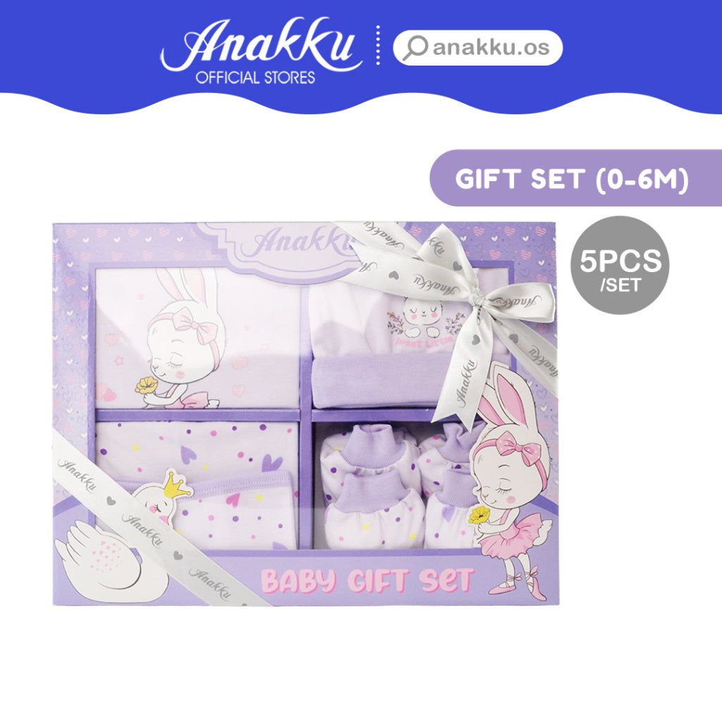 Anakku [0-6M] Newborn Baby Girl Rabbit Gift Set Hadiah Bayi Perempuan [5pcs/set] 120299-1