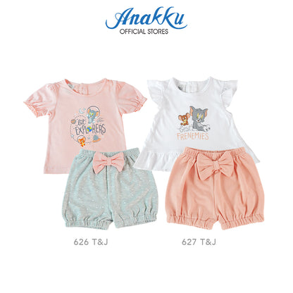 Anakku [3-18M] Tom & Jerry Baby Girl Newborn Suit Set Clothes Baju Bayi Perempuan 6 12 18 Bulan ETJ626-2