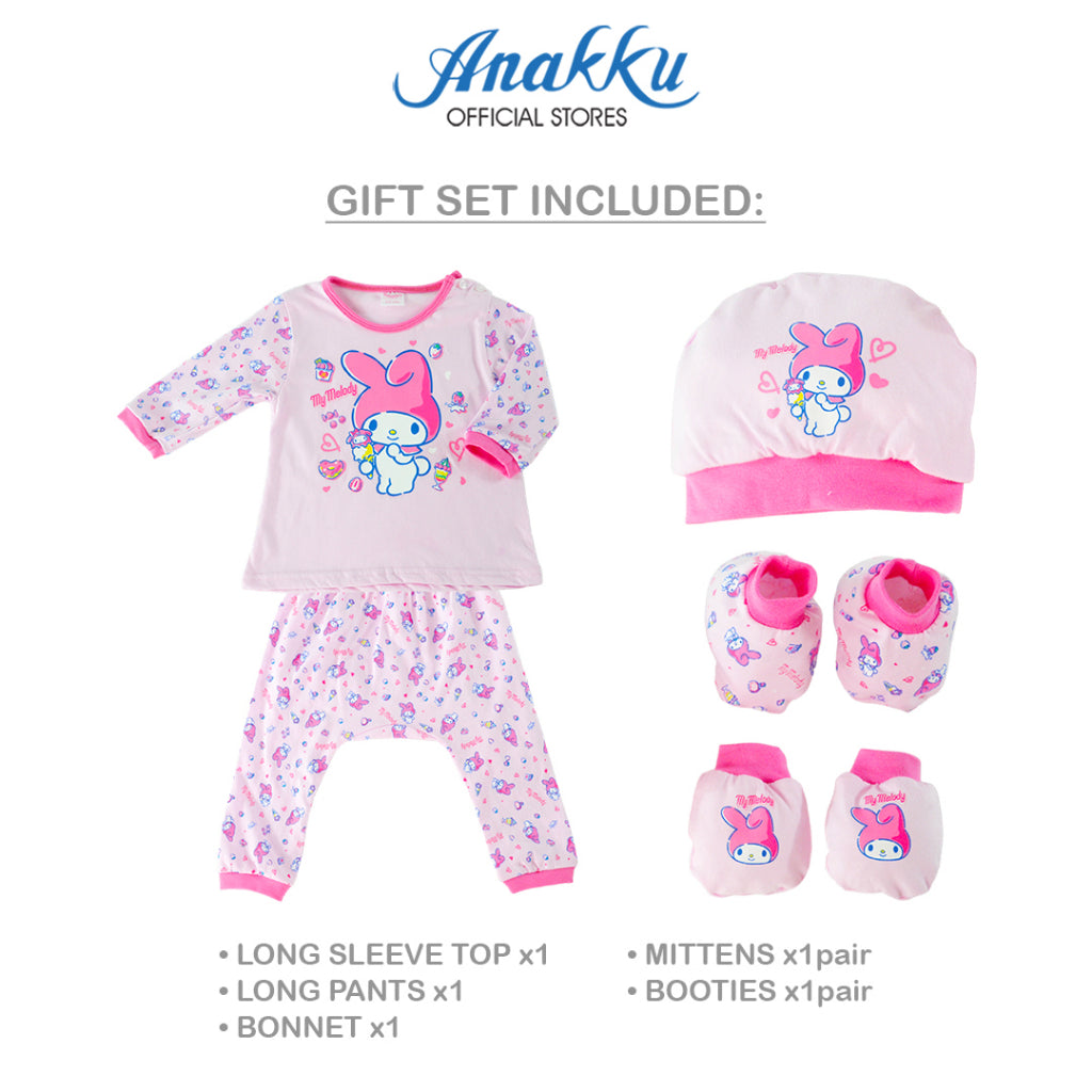 Anakku [0-6M] Girls Newborn Melody Baby Girls 5pcs Gift Set Hadiah Bayi Perempuan 720320-1