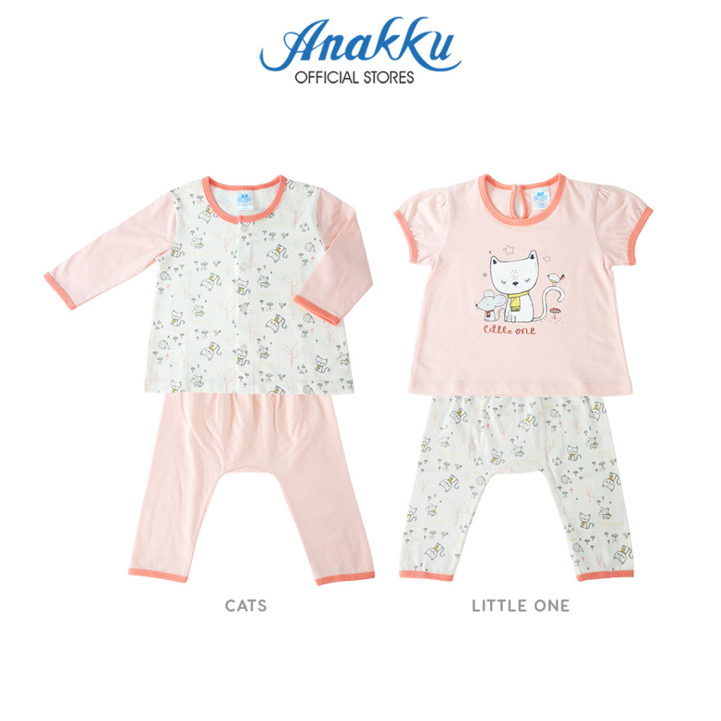 Anakku [0-12M] Baby Girl Newborn Pajamas Set Baju Bayi Perempuan EAK775-2