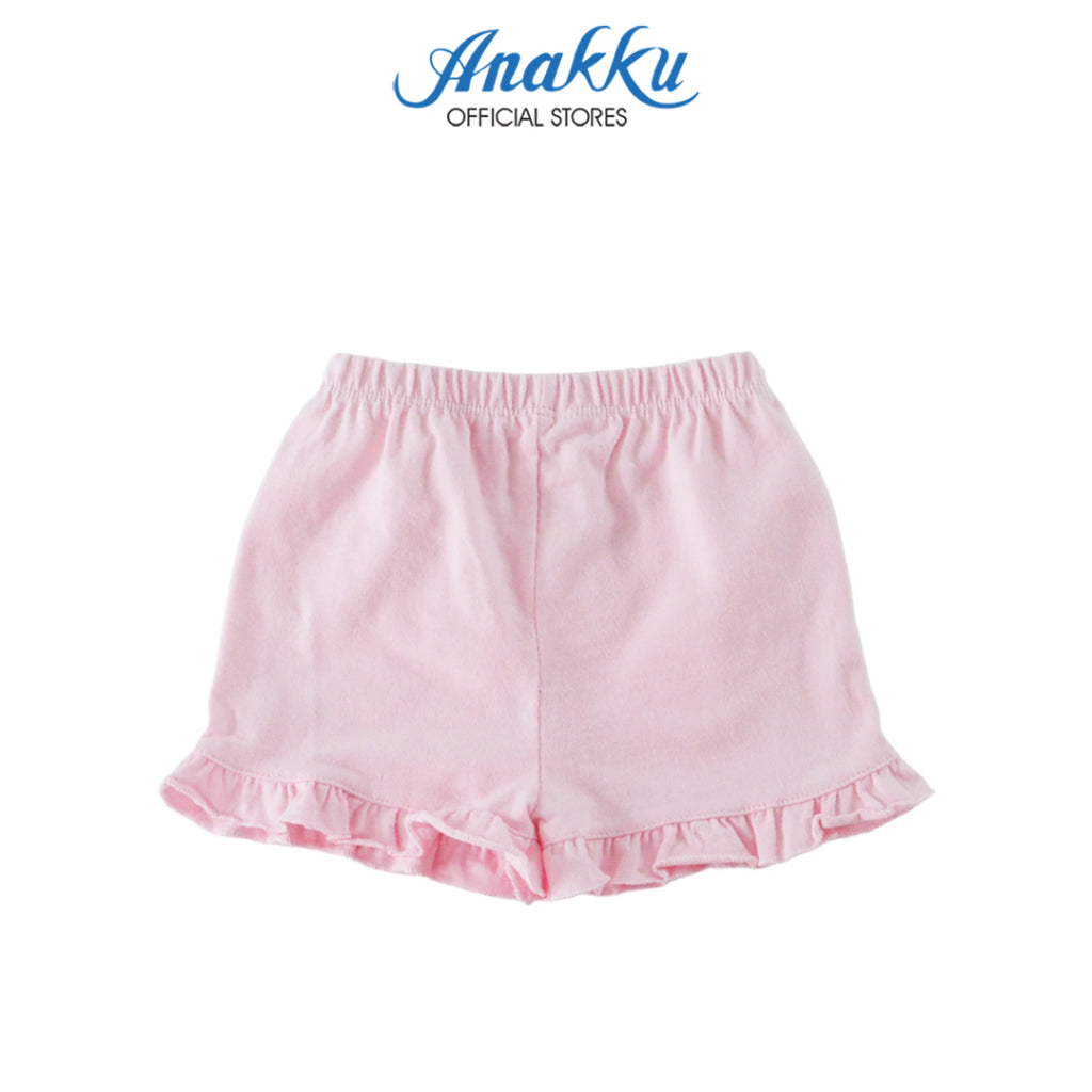 Anakku [0-12M] Baby Girl Newborn Short Sleeves Tee + Shorts Suit Set Baju Bayi Perempuan ELL617-2