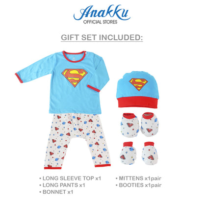 Anakku [0-6M] Newborn Baby Boy Superman Gift Set Hadiah Bayi Lelaki [5pcs/set] 720322-1