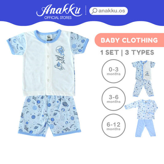 Anakku [Newborn-12M] Tom&Jerry Baby Boy Newborn Suit Set Baju Bayi Lelaki ETJ628-2
