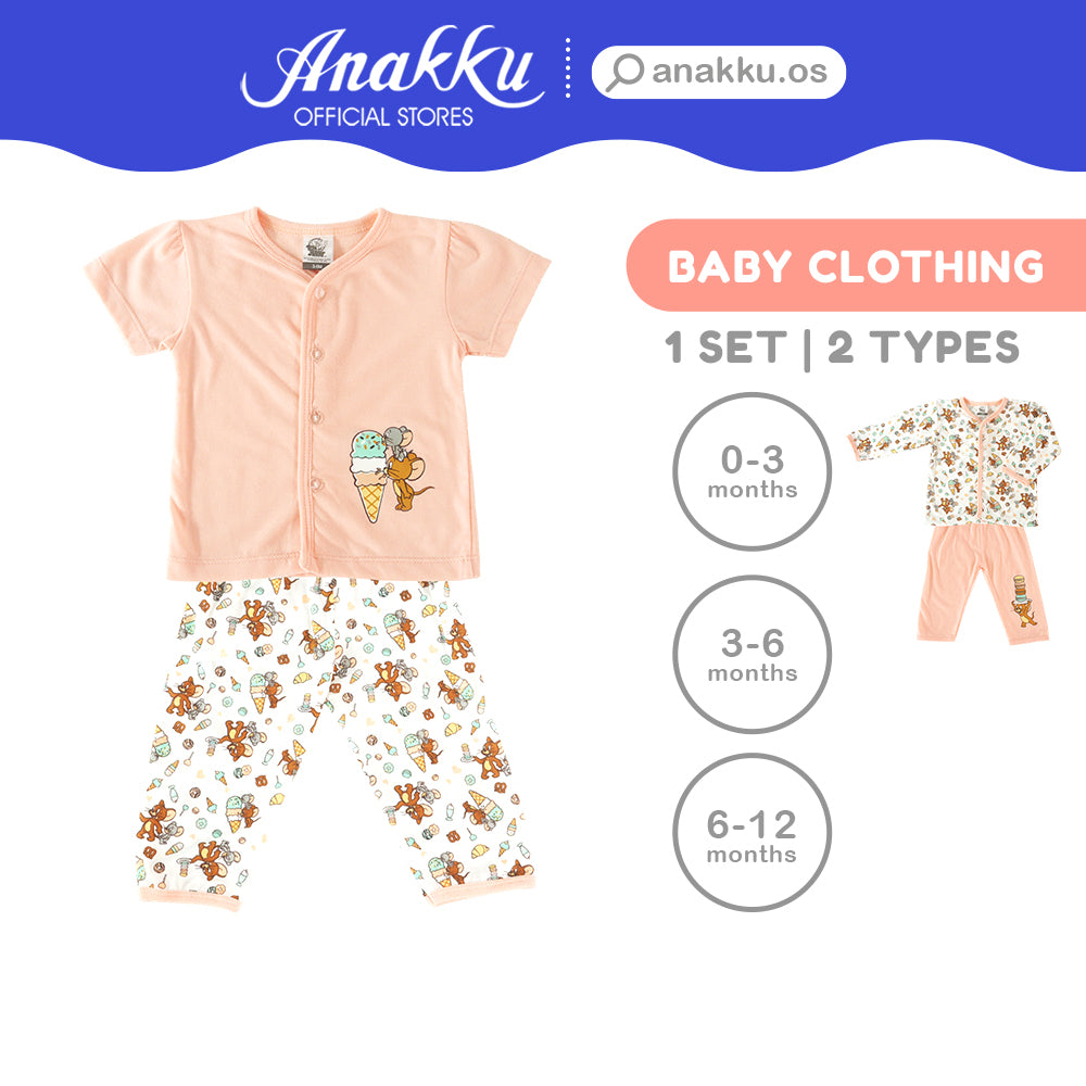 Anakku [Newborn-12M] Tom&Jerry Baby Girl Newborn Suit Set Baju Bayi Lelaki ETJ631-2