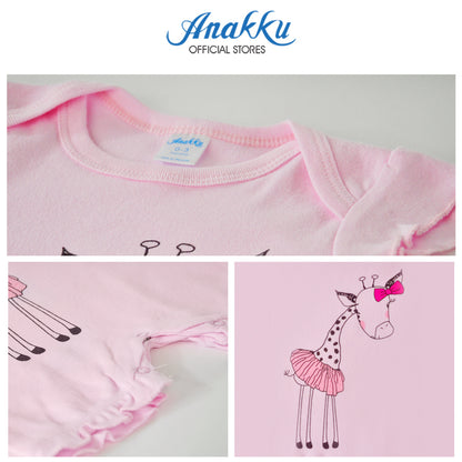 Anakku [0-12M] Girl Newborn Short Romper Baju Bayi Perempuan EAK718-2