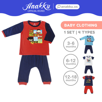 Anakku Baby Boy Newborn DC Superhero Suit Set Clothes Pyjamas Baby Sleepwear Baju Tidur Bayi Lelaki EDC880-2