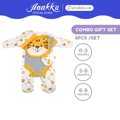 Anakku [5pcs/set] Newborn Baby Boys Combo Gift Set [0-9M] Set Hadiah Bayi Lelaki EAK682-1