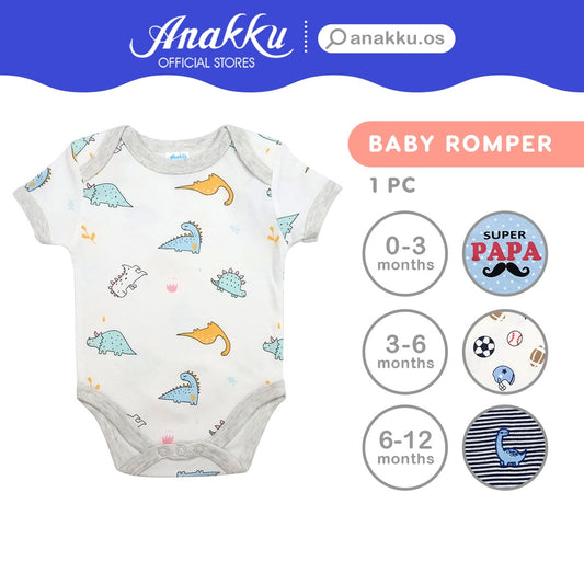 Anakku Newborn Baby Boy Short Romper Bodysuit [0-12M] Baju Bayi Lelaki EAK672-2
