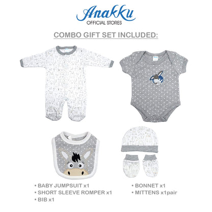 Anakku [5pcs/set] Newborn Baby Boys Combo Gift Set [0-9M] Set Hadiah Bayi Lelaki EAK682-1