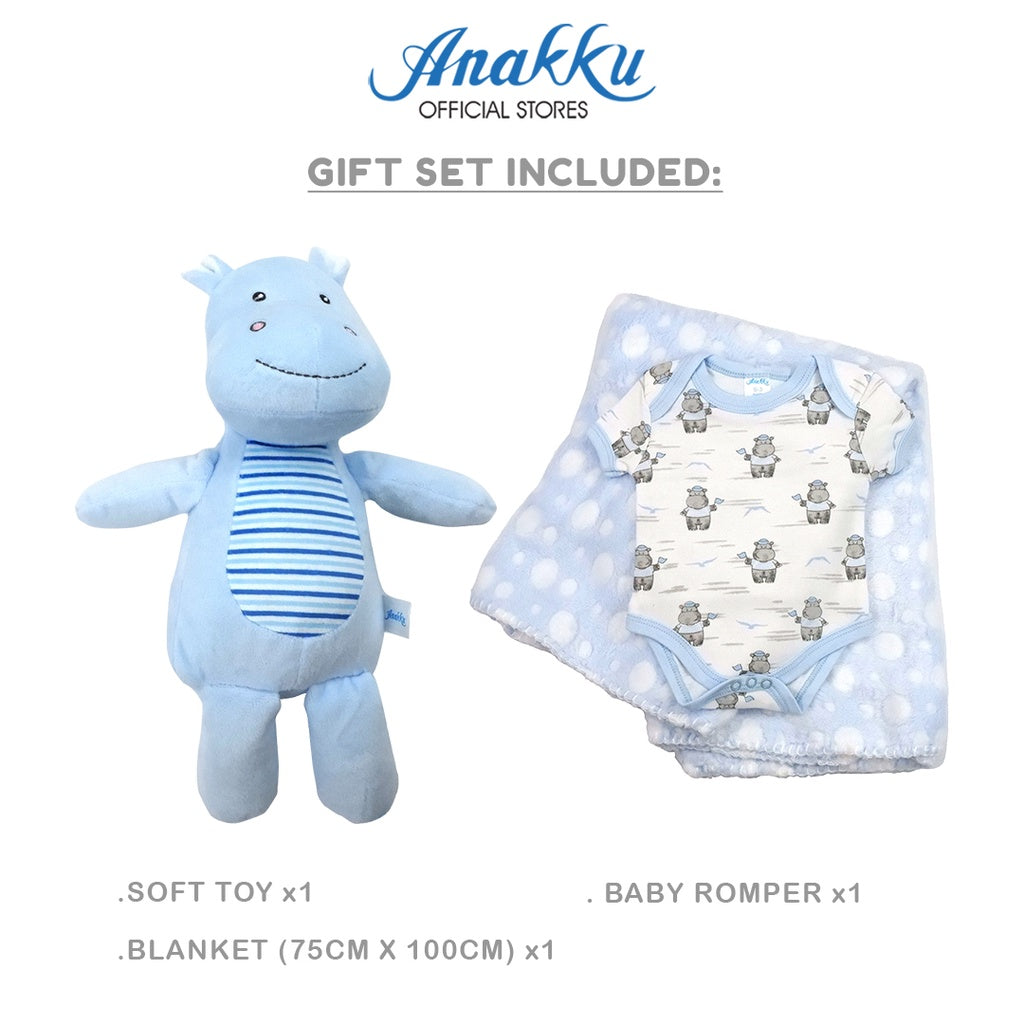 Anakku [3pcs/set] Newborn Baby Boy Hamper Gift Set [0-3M] Set Hadiah B ...