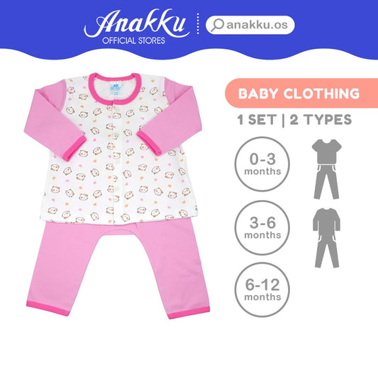 Anakku [0-12M] Newborn Baby Girl Clothing Suit Set | Set Baju Bayi Perempuan EAK660-2