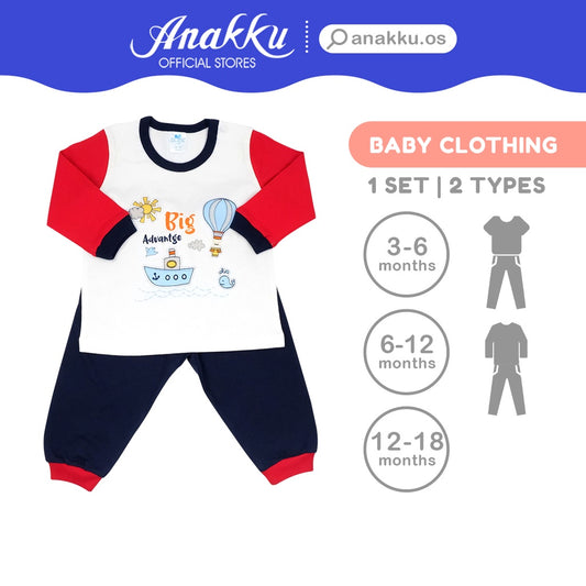 Anakku [3-18M] Newborn Baby Boy Pyjamas Set Clothing Set | Baju Bayi Lelaki EAK652-2