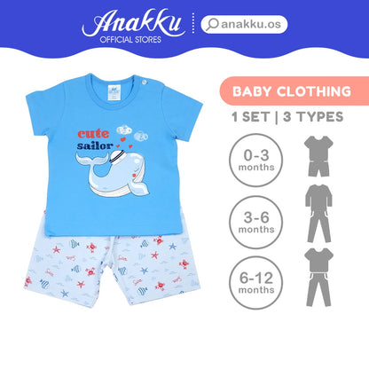 Anakku [0-12M] Newborn Baby Boy Clothing Suit Set | Set Baju Bayi Lelaki EAK657-2