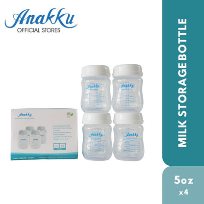 Anakku Maternity 4pcs Wide Neck Milk Storage Bottle – 5oz (500ml)