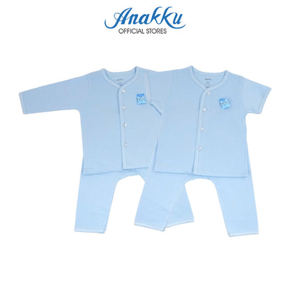 Anakku [0-12M] Newborn Baby Boy Jacquard Clothing Suit Set | Set Baju Bayi Lelaki EAK643-2