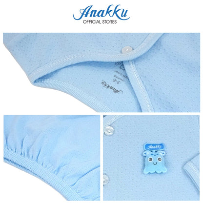 Anakku [0-12M] Newborn Baby Boy Jacquard Clothing Suit Set | Set Baju Bayi Lelaki EAK643-2