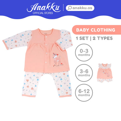 Anakku [0-12M] Newborn Baby Girl Clothing Suit Set | Set Baju Bayi Perempuan EAK641-2